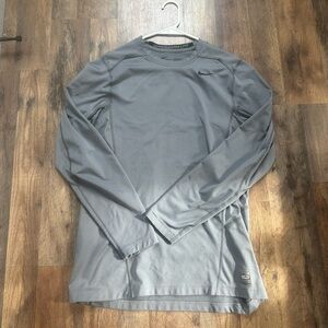 Nike Pro Combat Dri-Fit Gray Long Sleeve Performance Shirt